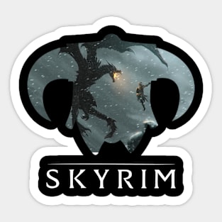 Skyrim - Dragonborn vs Alduin Sticker